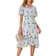 thumbnail image 1 of SAYOO Mujer Verano Cuello en V Manga Corta Cintura Alta Ruffle Hem Midi Vestidos SAYOO Sexy, 1 of 7