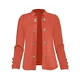 thumbnail image 2 of MORTTIC-Women's Solid Color Double-Breasted Knit Blazer - Long Sleeve Cardigan Collar Jacket with Button Cuffs, All-Season Casual Office Wear, 2 of 5