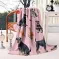 thumbnail image 2 of Schnauzer Dogs and Flowers Blanket,Comfortable Soft Flannel Throw Blanket,All Season,Warm Lightweight Blankets for Sofa Bed Couch Living Room Chair,60"x80"(150x200cm), 2 of 4