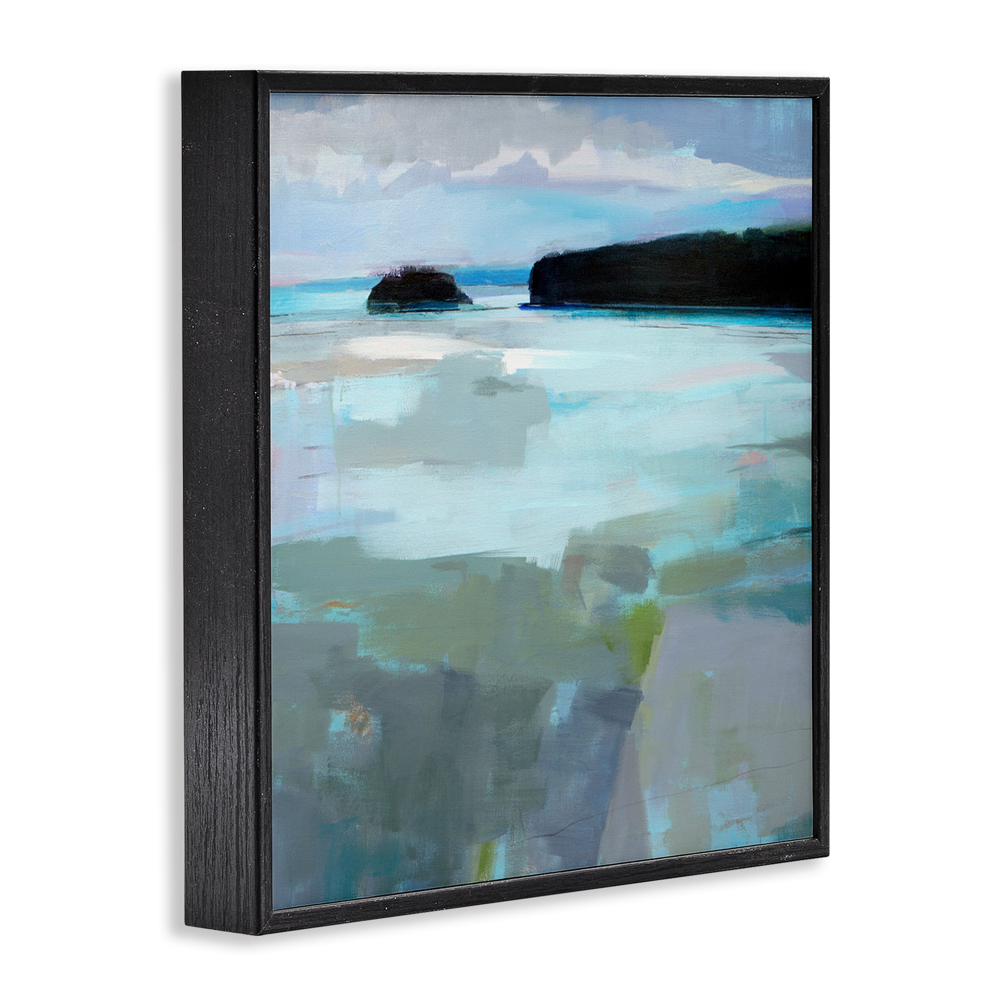 Stupell Industries Freeport Maine Abstraction Black Framed Giclee Art, design by Kathleen Robbins