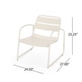thumbnail image 4 of Crowningshield Outdoor Modern 2 Seater Chat Set, Matte White, 4 of 14