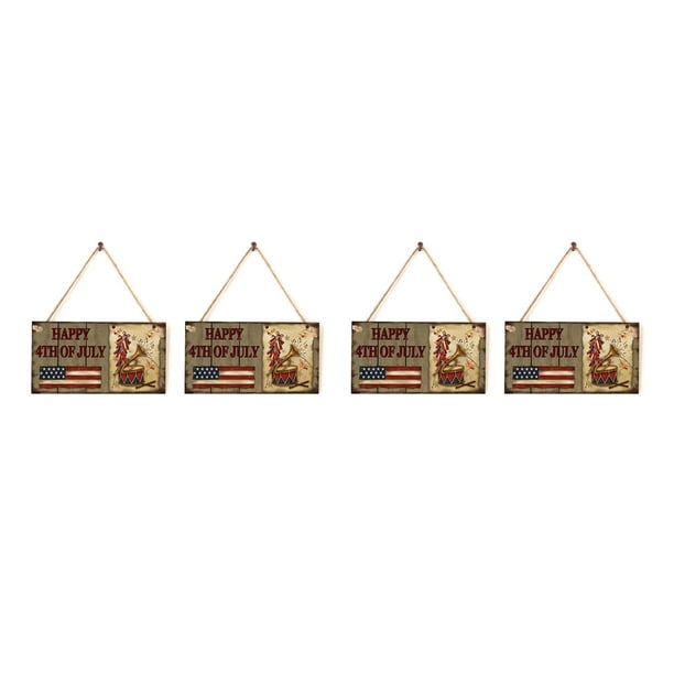 Inteprter 2 piezas colgante de 4 de julio día de la independencia americana placa signos de garaje para hombres decoración del hogar pared Type1 NO1 Inteprter CBP192075