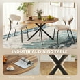 thumbnail image 4 of 47" Round Dining Table for 4 Kitchen Table with Steel Legs Brown and Black, 4 of 10