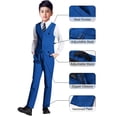 thumbnail image 4 of Traje YuanLu para niños pequeños, esmoquin ajustado, azul real, talla 12, 4 of 6