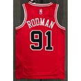 thumbnail image 3 of hot pressed 2022 nba Chicago Bulls No. 91 Rodman red basketball jersey, 3 of 4