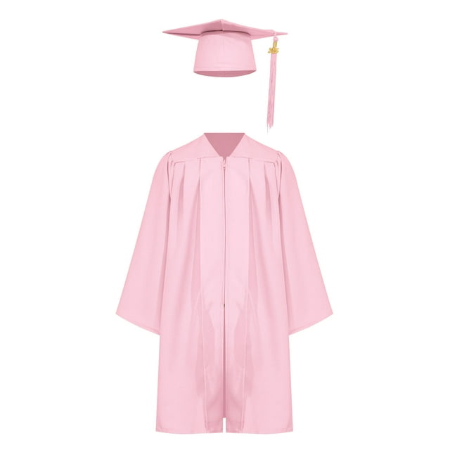 renvena Robe de Collation des Grades pour Enfants avec Pompon Uniforme Scolaire Rose 21