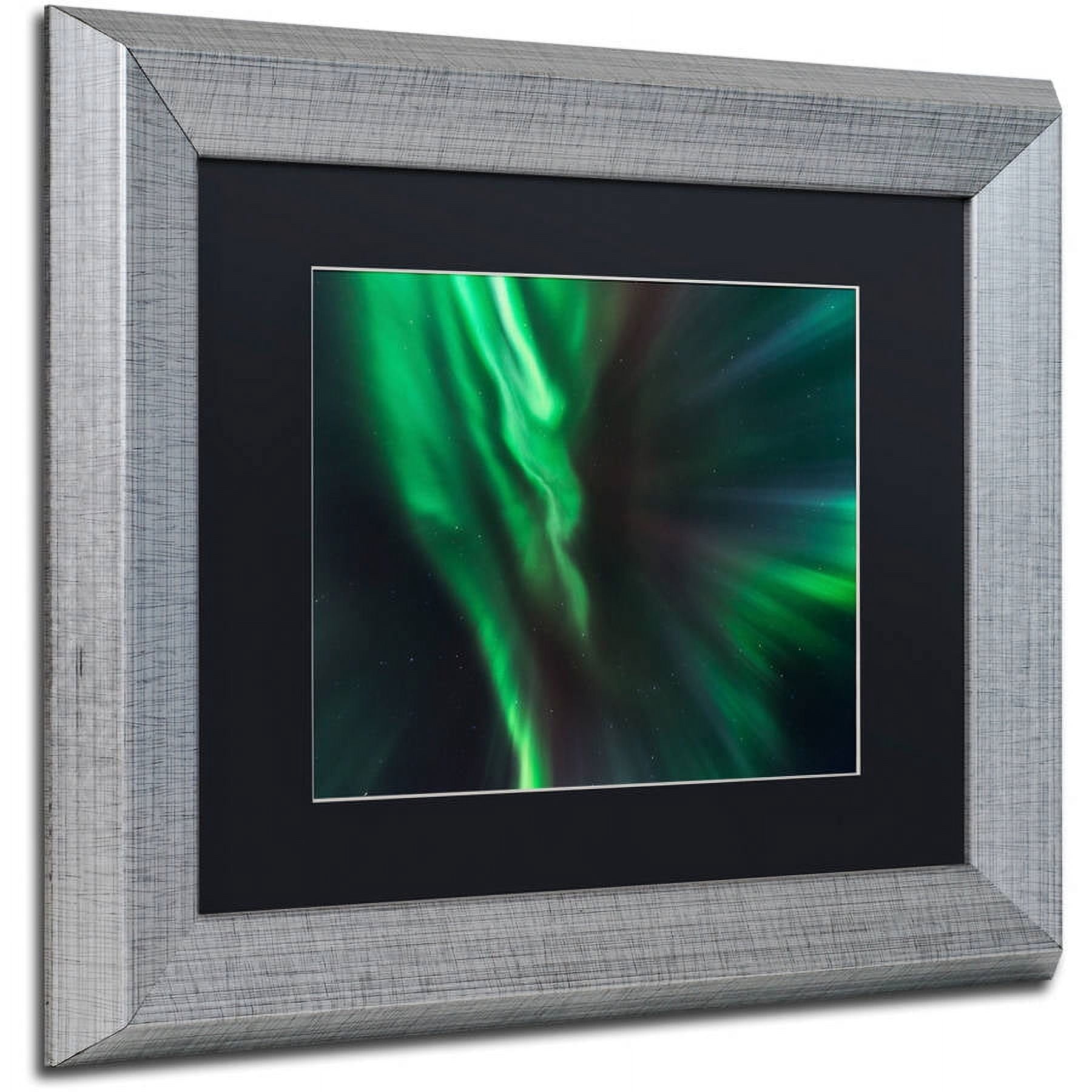 Trademark Fine Art "Lights of Gods" Canvas Art by Mathieu Rivrin, Black Matte, Silver Frame