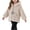 Beige, variant on Girls' Fluffy Fleece Hooded Jacket Full Zip Star Pull Outerwear with Pockets