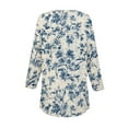 thumbnail image 4 of Floral Print Shirts Tops for Womens Henley Neck Tee Button Down Tunic Blouses 3/4 Sleeve Tunic Blouses Relaxed Fit Sweatshirt Spring Clothes 2025 Pullover Fall Winter Outfits, 4 of 5
