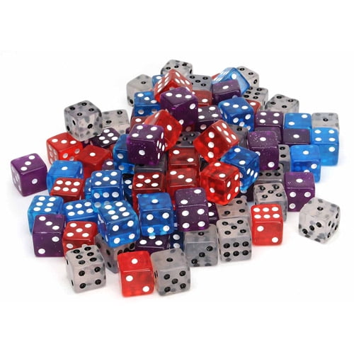 Assorted Colors Dice, 100Pack