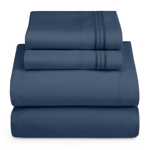 Egyptian Comfort 4 Piece Fitted Flat Bed Sheet Set 1900 Count Deep