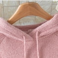 thumbnail image 4 of Women's Hooded Sweatshirt Casual Long Sleeve Drawstring Pullover sweater with Pocket Pink S, 4 of 6