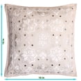 thumbnail image 3 of Stylo Culture Indian Couch Throw Pillow Covers 16 x 16 Embroidered Off White Bohemian 40x40 cm Lounge Decor Cotton Mirrored Square Cushion Covers | Set Of 2, 3 of 4