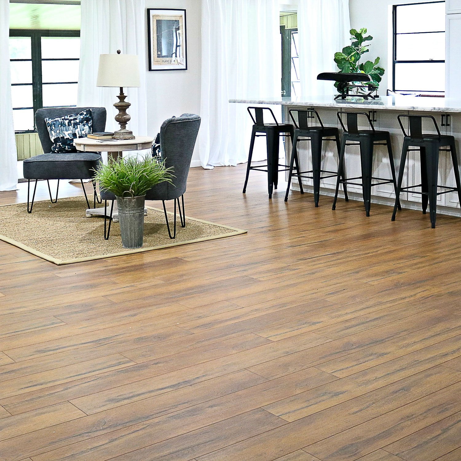 Select Surfaces Caramel Laminate Flooring 6 Plank Box 12 50 Square Feet Walmart Com