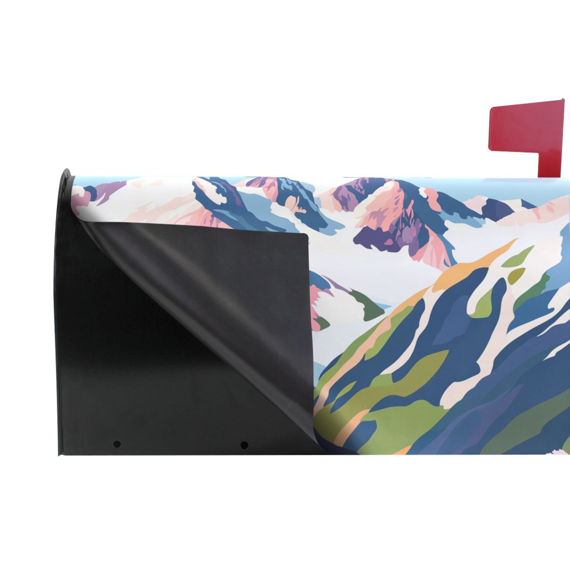 Yayeee Mailbox Cover Magnetic Large Size Post Box Cover Wrap Decor, Abstract Mountain