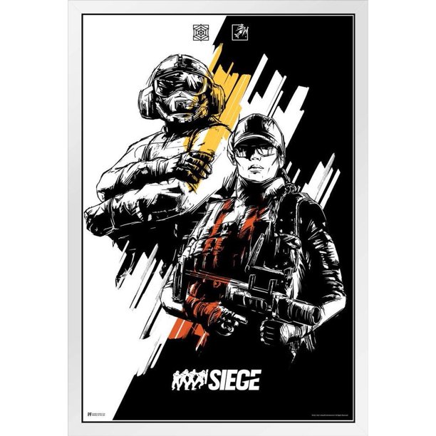 Rainbow Six Siege Merchandise Ash Jager Duo Character Video Game Video  Gaming Gamer R6 Siege Tom Clancy Rainbow Six Seige Wall Art White Wood  Framed Art Poster 14x20 - Walmart.com