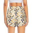 thumbnail image 2 of Lsque Snake And Floral Printed Women's Running Shorts with Liner Pockets,Elastic Quick Dry Workout Athletic Gym Yoga Shorts,Womens High Waist Shorts-Small, 2 of 9