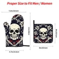 thumbnail image 6 of XMXT Heat Resistant Oven Mitts and Pot Holders Sets, Skulls Decor Background Oven Mitt Hot Pads Kitchen Cooking BBQ Gloves, 4 Pcs, 6 of 8