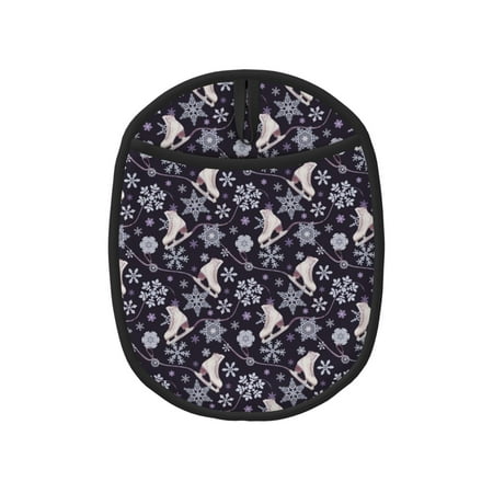 

Pofeuu Elegant ice skates snowflakes A Print Silicone Pot Mat Mitten With Hanging Loop Heat Resistant Oven Mitts Non-Slip Bbq Baking Smoking Potholders