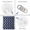 thumbnail image 5 of Navy Blue Morocco Pattern Waterproof Fabric Shower Curtain,White Moroccan Geometric Art Waterproof Fabric Shower Curtain for Bathroom Curtains Bathtubs Shower Curtains with 12 Hooks Small 36x78in, 5 of 8