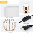 thumbnail image 4 of NEX Gold Bedside Table Lamps Modern with Hollow Base Fabric Shade, 4 of 8