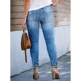 thumbnail image 3 of Plus Size Women's Skinny Jeans - Ripped Stretch Denim Ankle-Length, Basic & Versatile Fit for, 3 of 4
