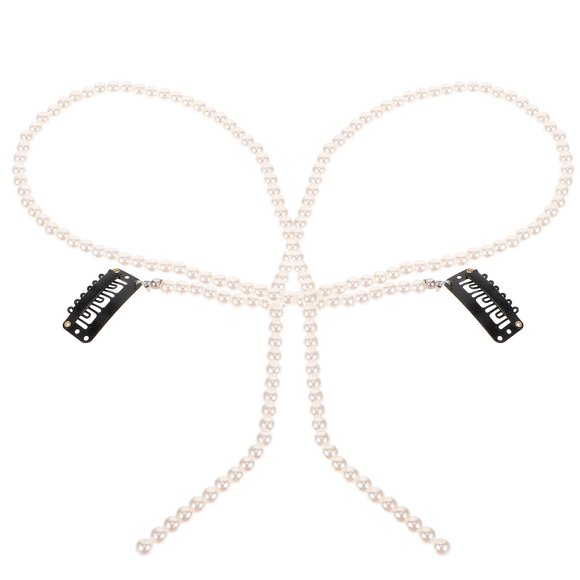 2 piezas de cadena de perlas para el cabello, cadena para trenzar el cabello, joyería decorativa para el cabello, accesorios para el cabello de mujer