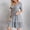 Light Gray, variant on Summer Solid Dresses for Women 2026 Short Sleeve v Neck Mini T Shirt Dress - Midi Dress Flowy Pleated Beach Sundress - Summer Trendy Vacation Beach Dress Black L
