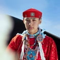 thumbnail image 5 of Traditional Kazakh Cultural Hat with Lightweight Breathable Polyester in Black Red and More, 5 of 8