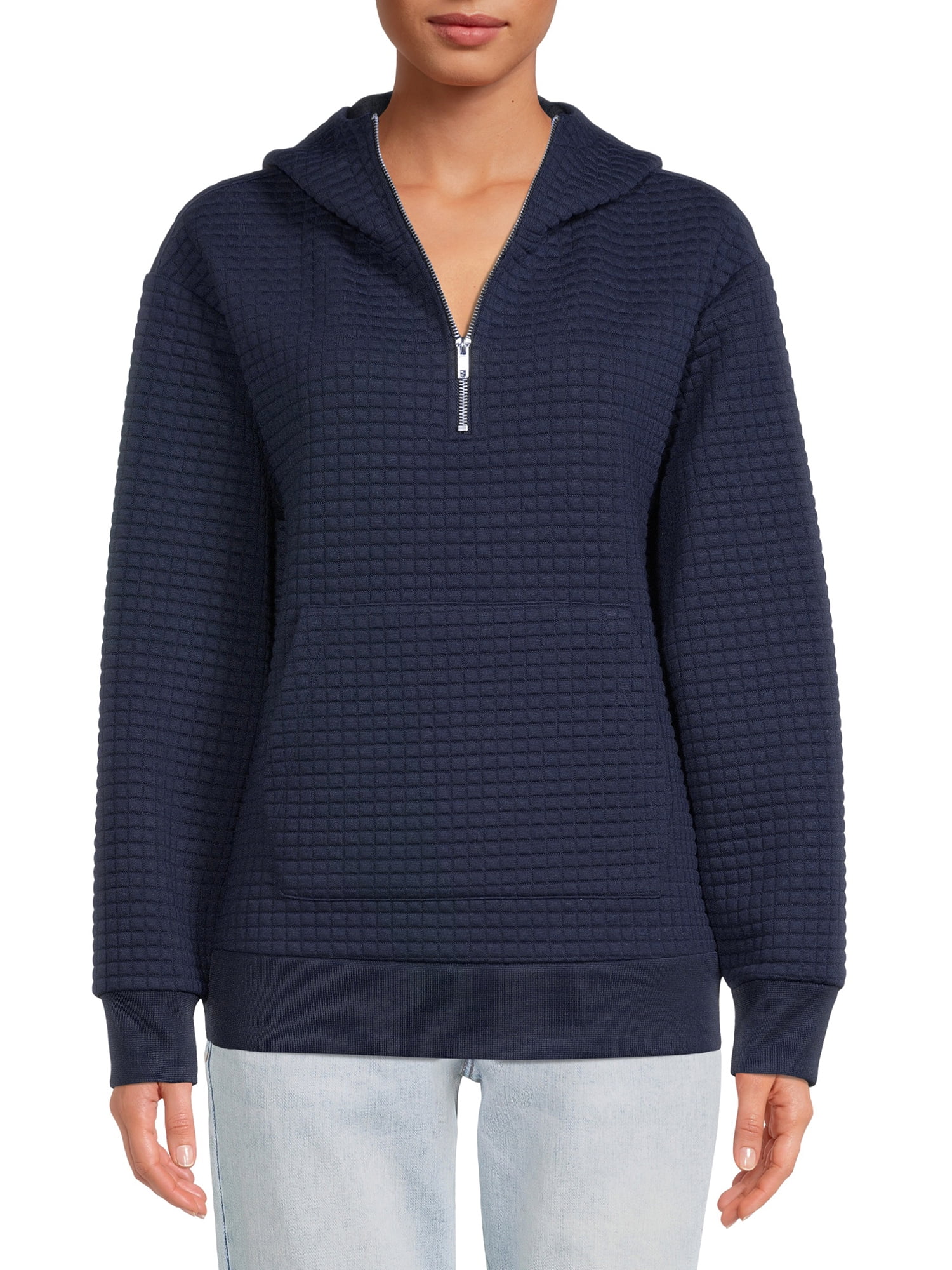 quilted half zip pullover