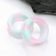 thumbnail image 4 of A Pair of Milky Way Camo Flexible Silicone Double Flared Tunnel Plug, 4 of 4
