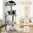 thumbnail image 6 of Pawz Road Cat Tree for Large Cats 56"Tall Cat Tower Condo with Scratching Post for Indoor Cats,Gray, 6 of 13