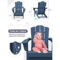 thumbnail image 5 of KINGYES Folding Adirondack Chair, HDPE All-Weather Folding Adirondack Chair, Chair Companion for Patio Garden, Backyard Deck, 5 of 8