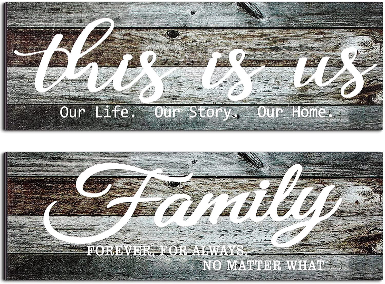 2 Pieces This Is Us Rustic Wooden Sign Family Rustic Wooden Wall Decor ...