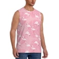thumbnail image 2 of Fotbe Men's Pink Flamingos and Flowers Print Men's Sleeveless Muscle Tank Tops Casual T-Shirts for Gym Workout Beach-XX-Large, 2 of 8