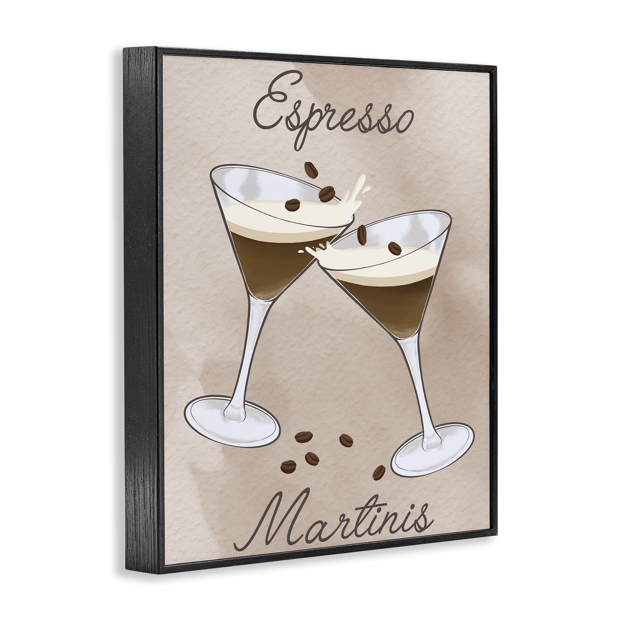 Stupell Industries Cheers Espresso Martinis Black Framed Giclee Art, design by Marcus Prime