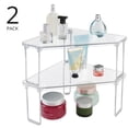 thumbnail image 2 of mDesign Plastic/Steel Corner Stackable Rack, Bathroom, 2 Pack, Clear, 2 of 9