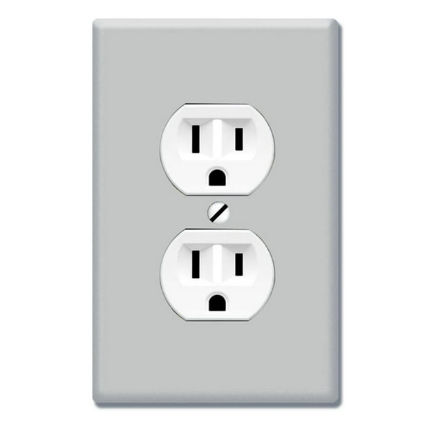 Wirester 1 Gang Duplex Outlet Cover Wall Plate Switch Plate Cover Solid Light Gray Walmart Com Walmart Com