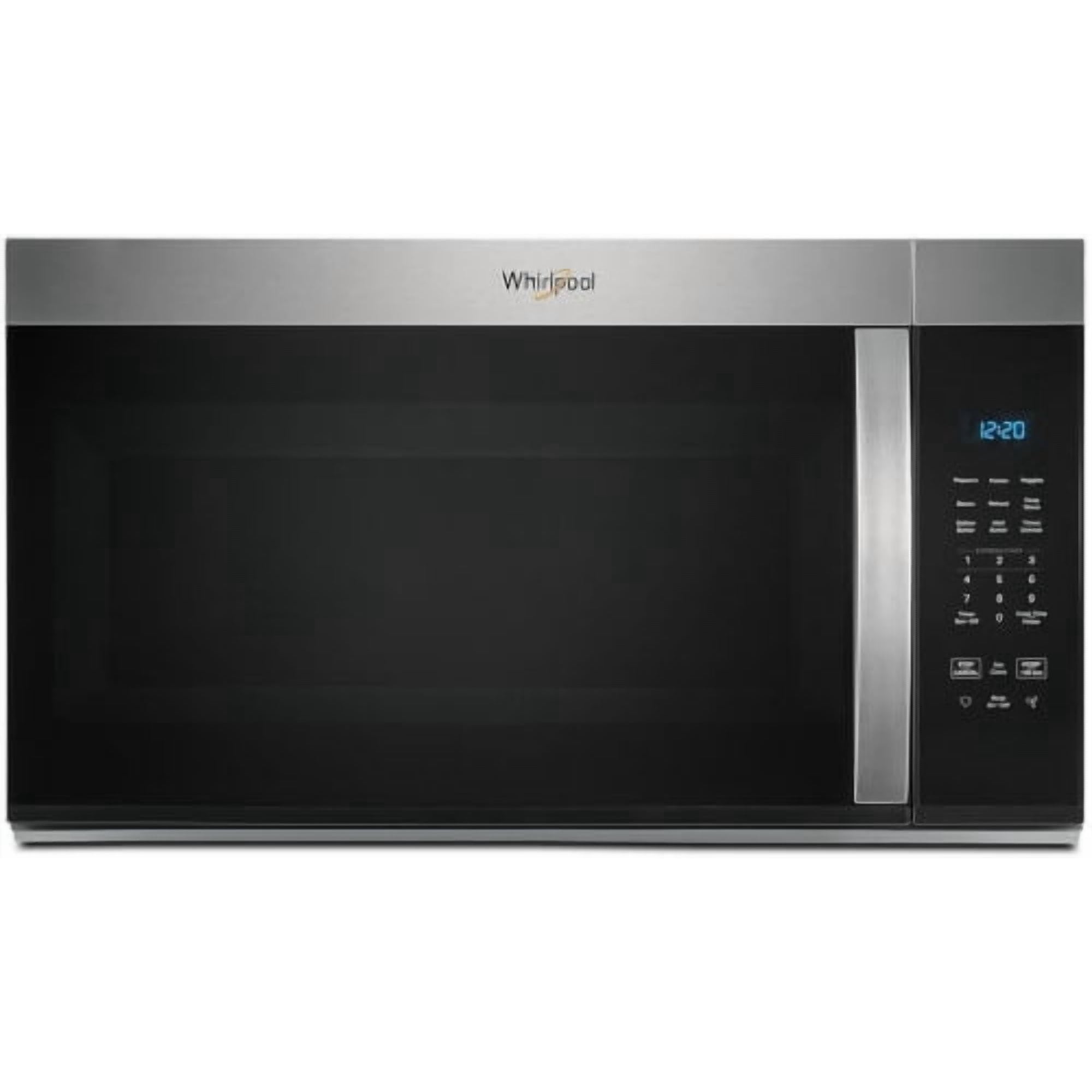Whirlpool 1.7 Cu. Ft. Over-the-Range Microwave Oven with 1000 Watts, 2-Speed 300 CFM Venting System, Add 30 Seconds, Stainless Steel