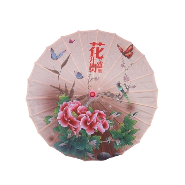 Bewildely Paraguas de tela de seda, estilo chino tradicional, papel al óleo, danza clásica femenina, sombrilla decorativa, disfraz, accesorios de Paraguas de lluvia Tipo 11 Bewildely HA073075-10