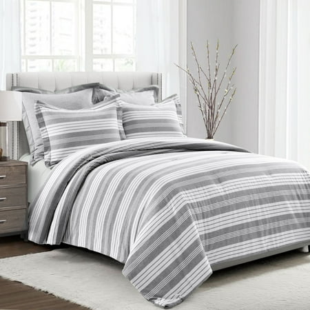 Farmhouse Yarn Dyed Striped 5 Piece Comforter Set by Lush Decor