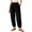 Black, variant on Womens Baggy Barrel Pants Casual Elastic High Waisted Lounge Boho Harem Trousers with Pockets