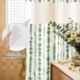 thumbnail image 2 of No Hook Shower Curtain, Sage Green Stripes Shower Curtains for Bathroom with See Through Top Window, Farmhouse Striped Abstract Art Waterproof & Washable Bath Curtain Extra Long 72"x84", 2 of 2