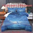 thumbnail image 6 of ZIATUBLES Dreamy Whale Print Twin Size Duvet Cover Set, 3 Pieces Soft Cozy Bedding, 1 Duvet Cover & 2 Pillowcases, Easy Care Lightweight Bedding for All Season, Chic Modern Decor, 6 of 8