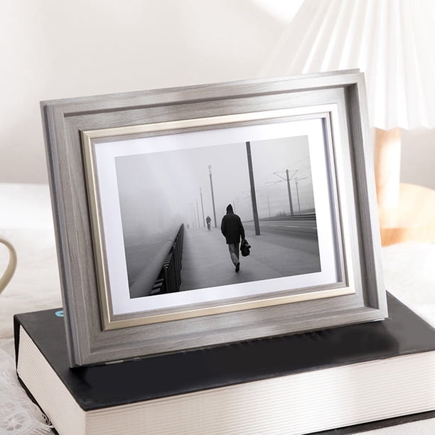 Mesa con marco de fotos de alta gama, marco de fotos para montar en la pared A4 de 6/7/8/10 pulgadas, decoración elegante para fotos, marco de exhibición moderno para el hogar, la oficina o la