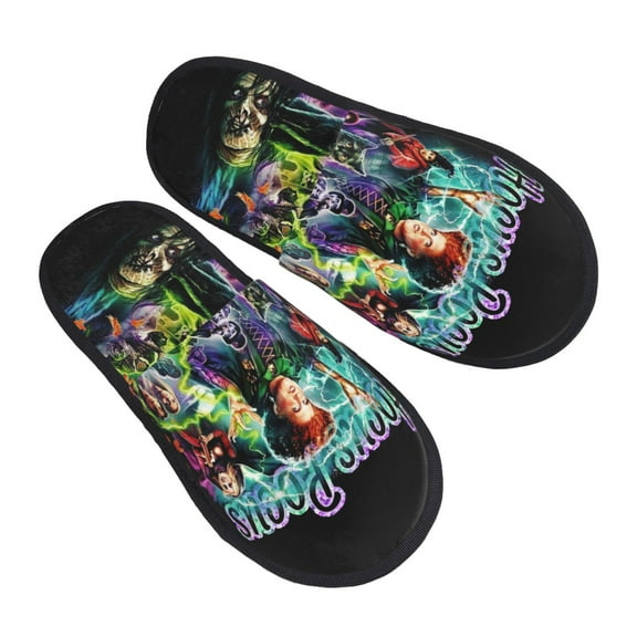 Hocus Pocus Furry Slippers For Men Women Fuzzy House Slippers Winter Anti-Slip Indoor And Outdoor Slip On Shoes Medium