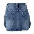 thumbnail image 6 of RUTAYY Women Slim Fit Distressed Denim Skirt Stylish Bodycon Cargo Jean Skirt Solid Color Flowy Swing Skirts, 6 of 6