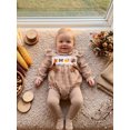 thumbnail image 3 of RUINIXCW Newborn Baby Girl Thanksgiving Outfit Fall Winter Clothes Gingham Plaid Bubble Romper Turkey Embroidery Long Sleeve Bow Playsuit Jumpsuit, 3 of 9