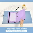 thumbnail image 5 of 2 Pack Pencil Pouch for 3 Ring Binder Smooth Zipper Folders with Pockets Clear Window Pencil Case Violet, 5 of 6