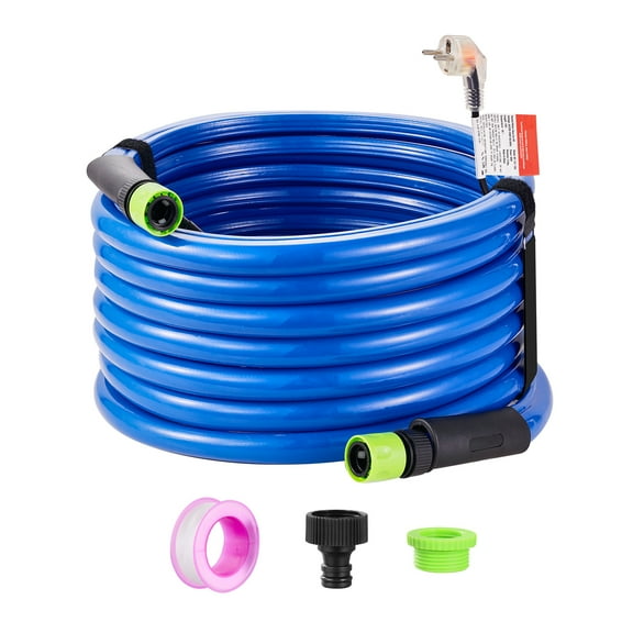 KFFKFF 25ft RV Heated Water Hose, Freeze Protection to -45°F, Self-regulating, 5/8" Inner Diameter with 3/4" GHT Adapter, Free from Lead and BPA